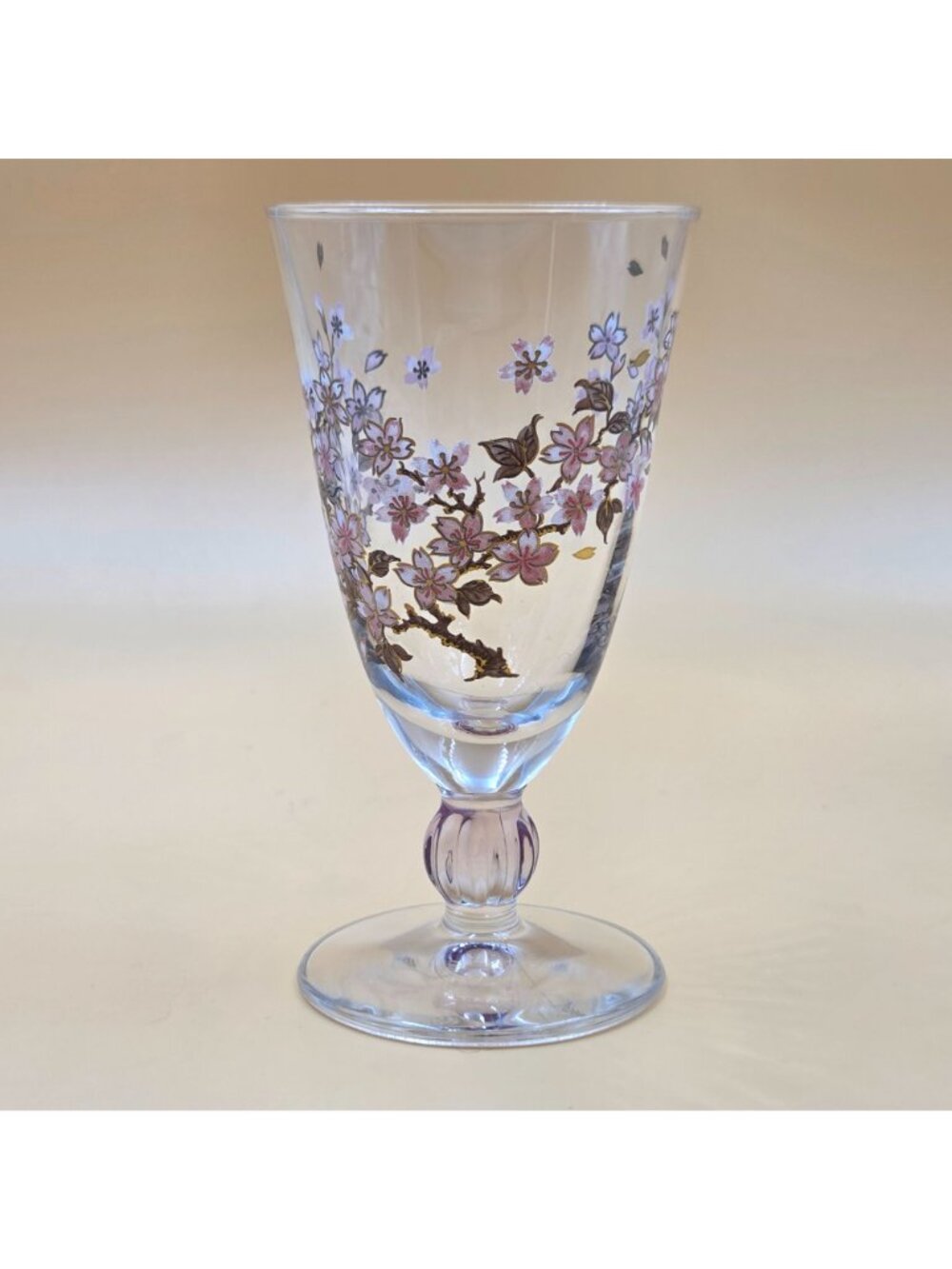 Aderia Cherry Blossom Sakura Set of 2 Wine Glass Made in Japan - Picture 3 of 8